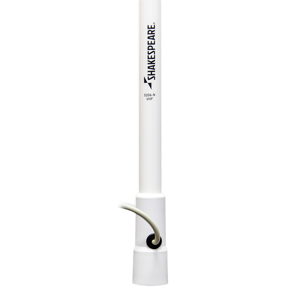 White VHF marine antenna with cable