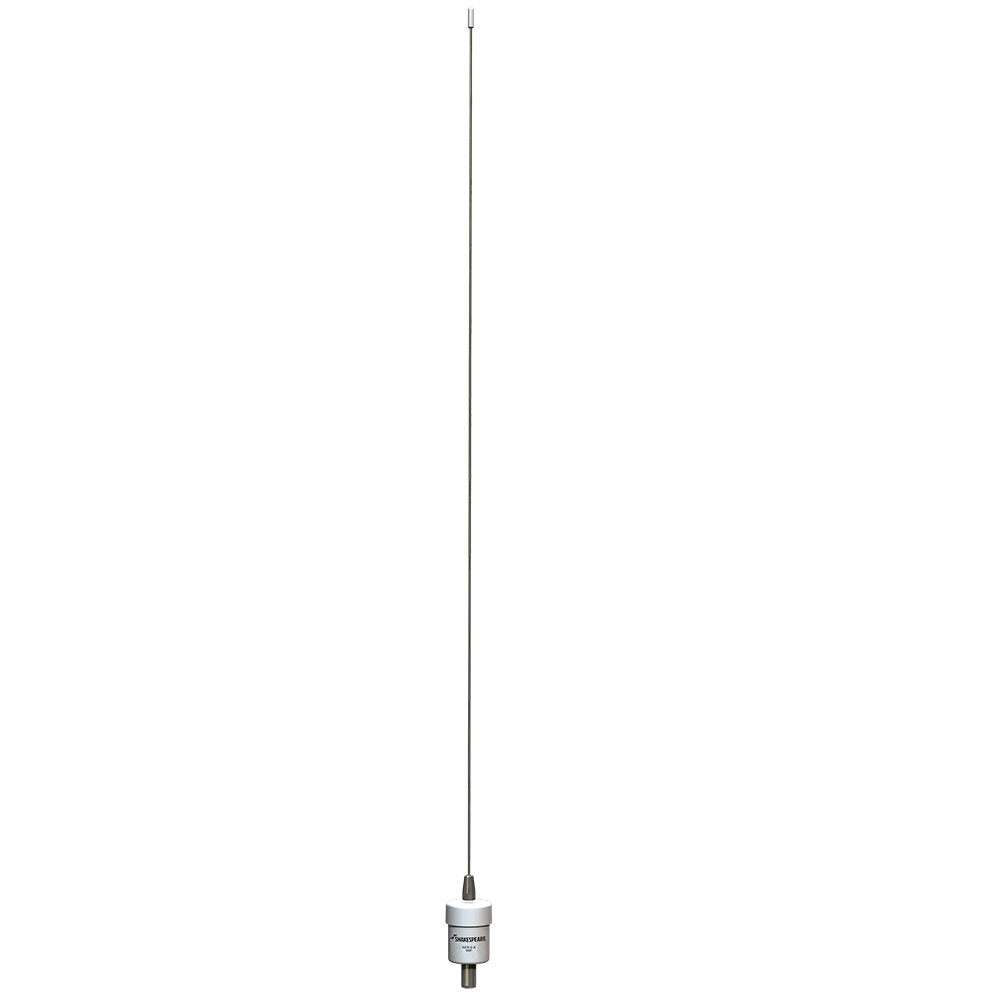 Marine VHF antenna against white background