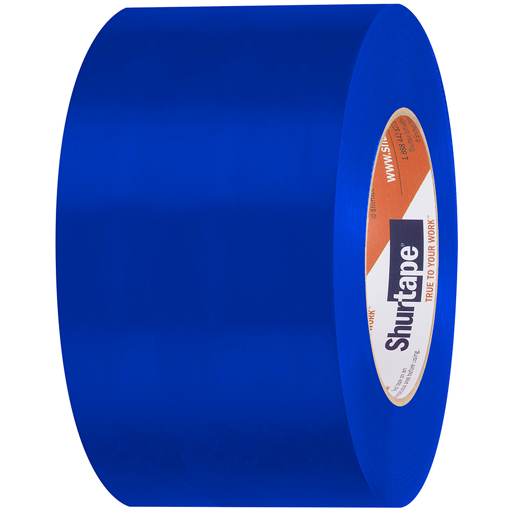 Blue Shurtape roll for sealing and packaging.