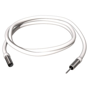 White coaxial cable with metal connectors
