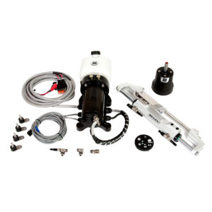 Hydraulic power system components on display.
