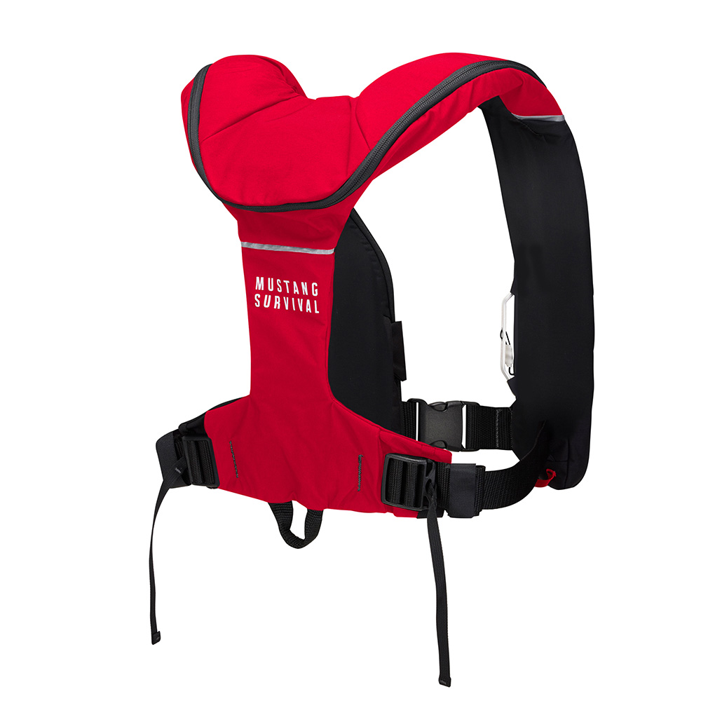 Red Mustang Survival life jacket front view.