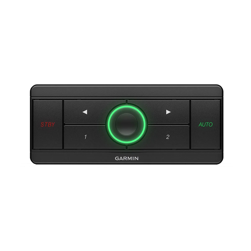 Garmin autopilot control panel with buttons and dial.