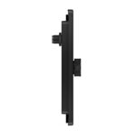 Side view of a black mounting bracket.