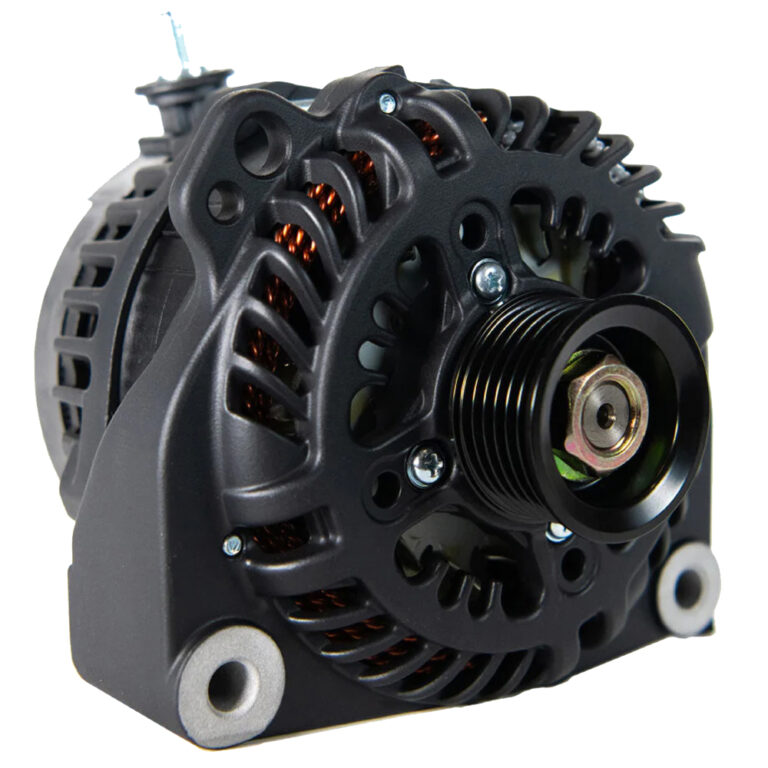 Close-up of car alternator component