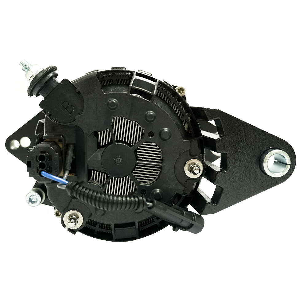 Close-up of a vehicle alternator back view.