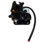Black hydraulic pump with attached hose