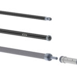 Close-up of different metal tube components.