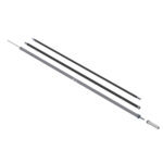 Metal telescopic pole components disassembled.