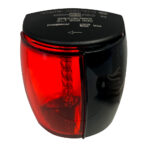 Red and black marine navigation light device.
