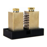 Brass electrical shunt for current measurement.
