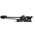 Minn Kota Terrova trolling motor, black, side view.