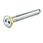 Water heater element replacement part on white background.