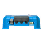 Blue electronic device with multiple connection ports.
