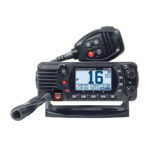 Marine radio with microphone and controls