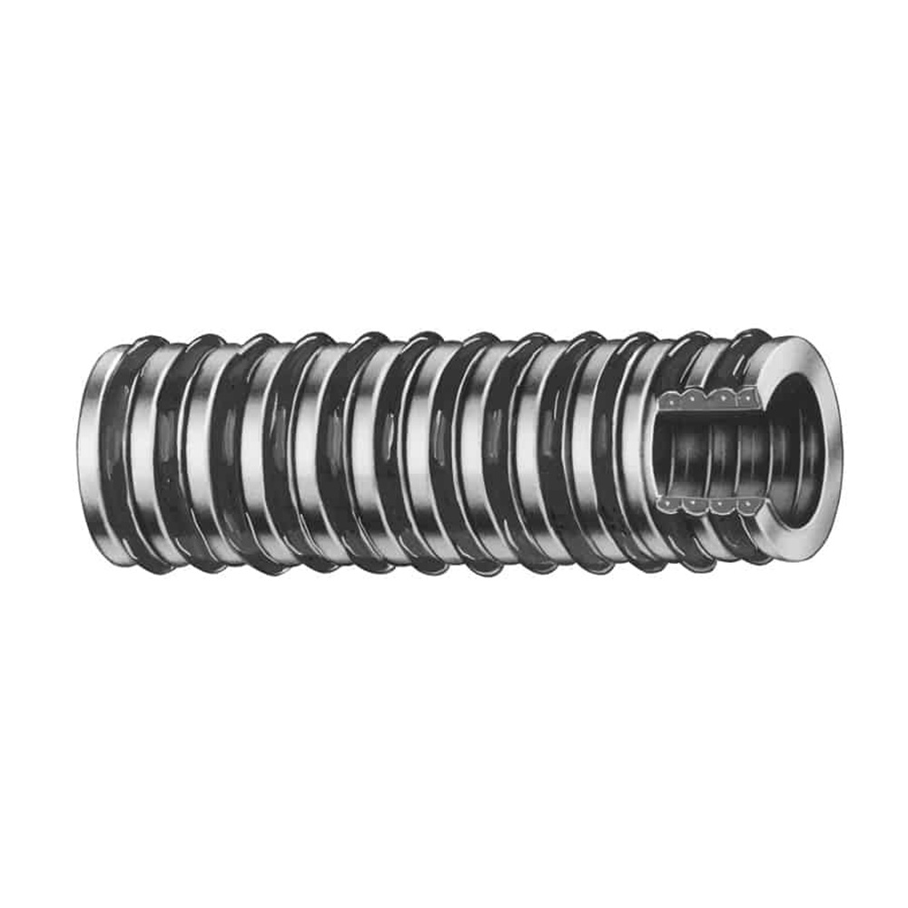 Coiled metal spring, detailed close-up view.