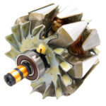 Close-up of a metal electric motor rotor