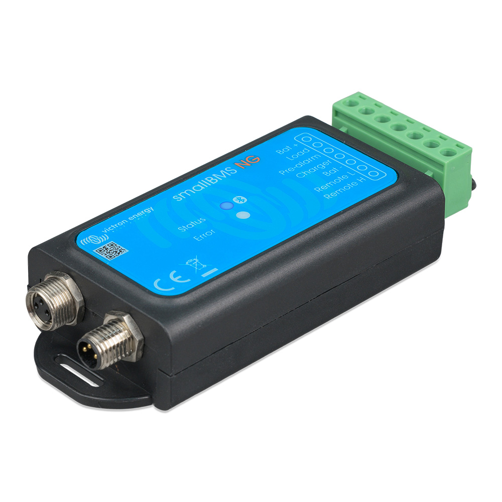 Victron energy smallBMS device with connectors and labels.