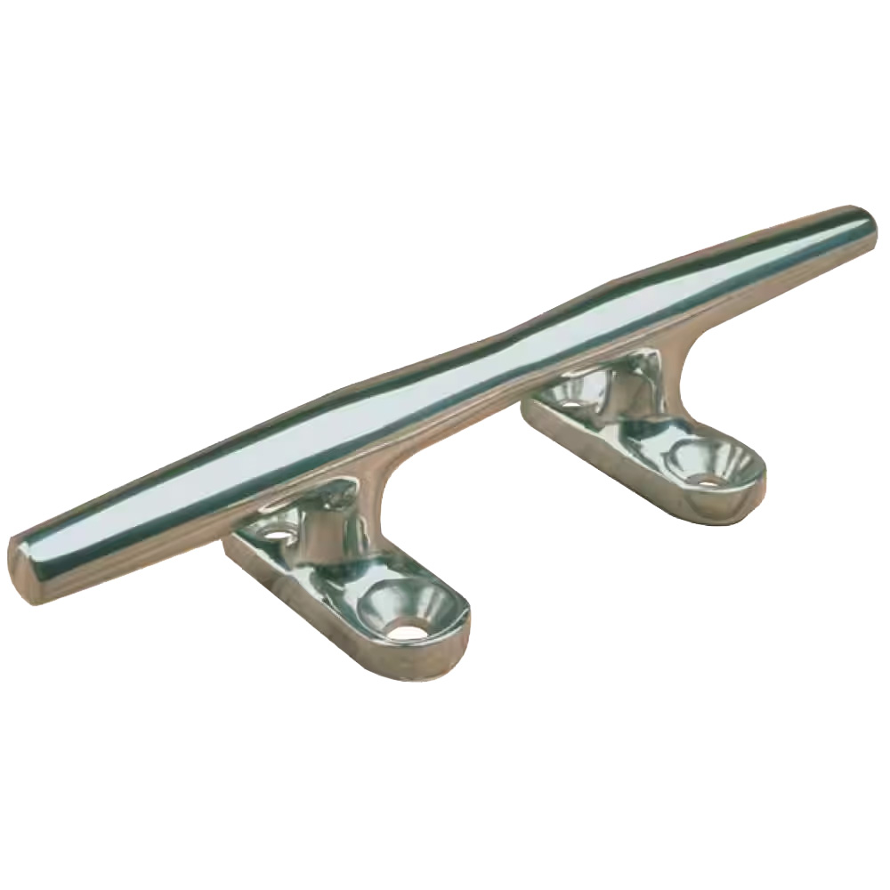 Metal boat cleat for rope securement