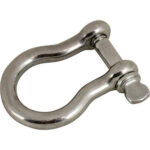 Stainless steel bow shackle with screw pin