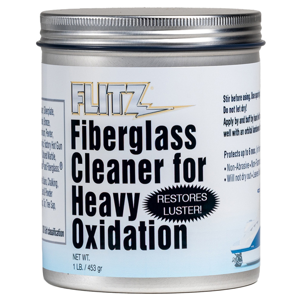 Flitz Fiberglass Cleaner for heavy oxidation.