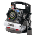 Vexilar sonar depth finder with display and controls.