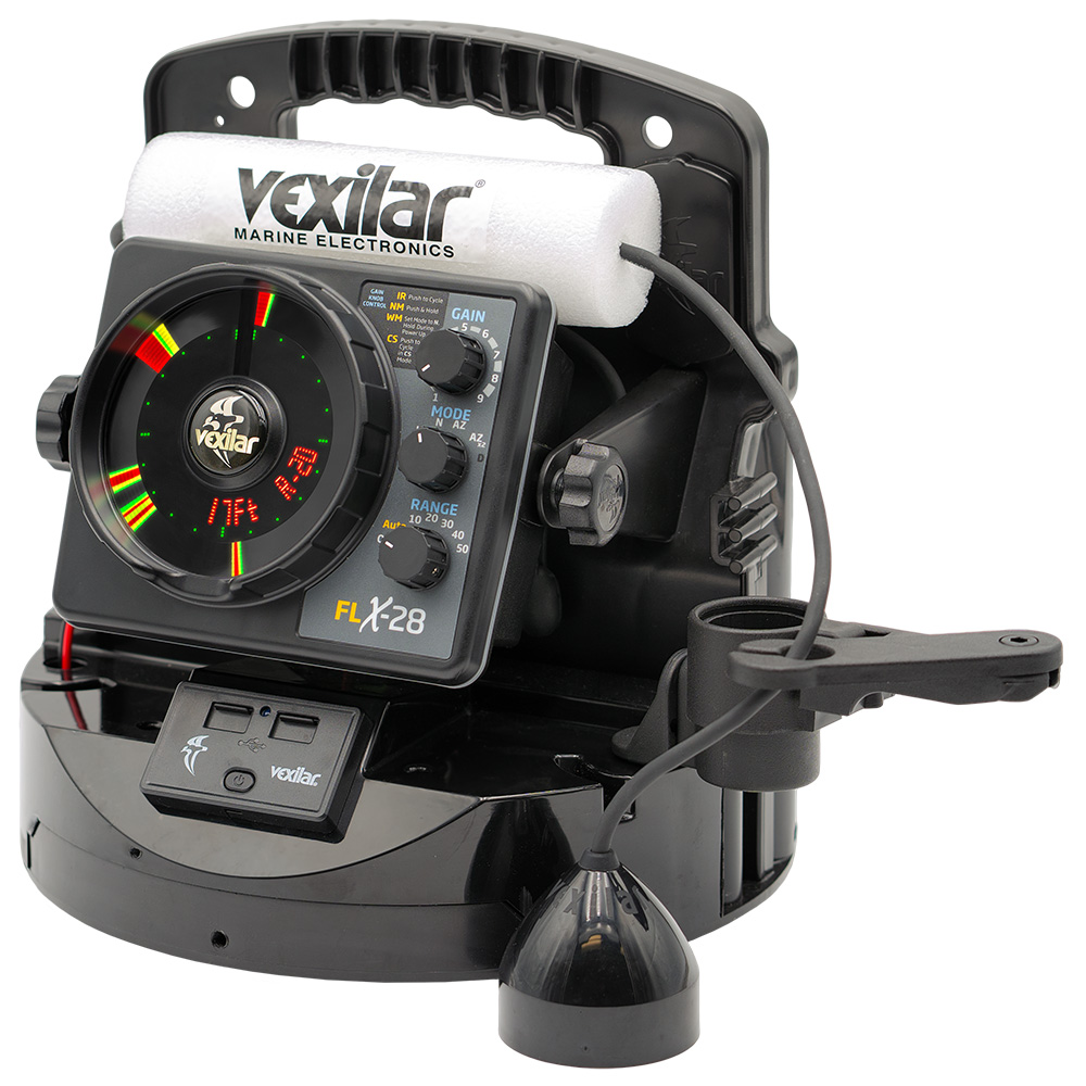 Vexilar FLX-28 marine electronics fishfinder equipment.