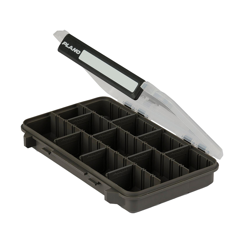 Plastic storage box with adjustable compartments