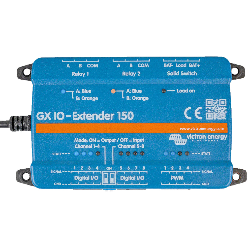 GX IO-Extender 150 device with blue casing.