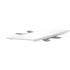 White diving board with metal supports