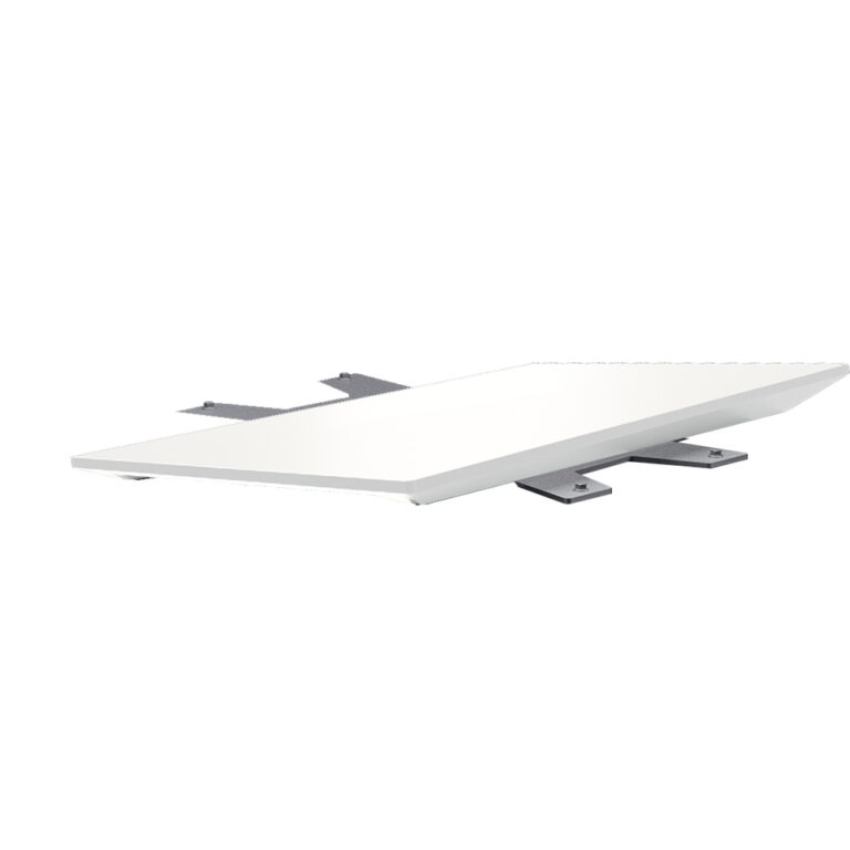 White diving board with metal supports
