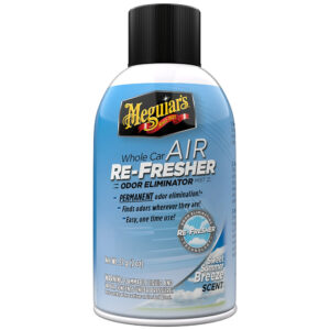 Meguiar's car air re-fresher odor eliminator spray.