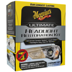 Meguiar's headlight restoration kit for lasting clarity.