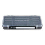 Clear plastic storage box with compartments.