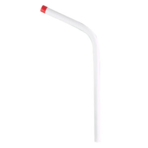 Adjustable white walking cane with red tip