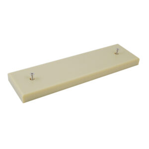 Rectangular beige panel with screws