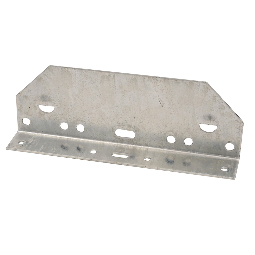 Metal bracket with multiple holes.