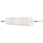 Holographic fishing lure with metal swivel attachments.