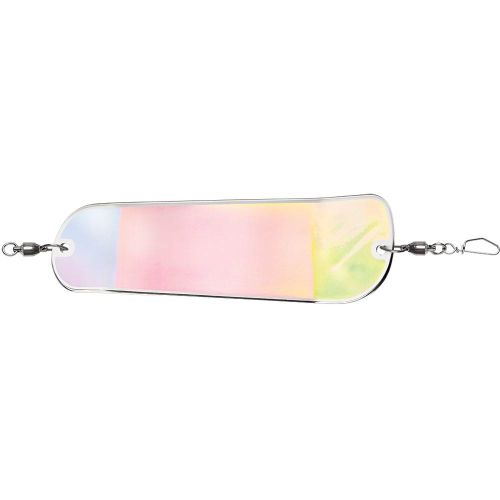 Colorful fishing lure with metal clips