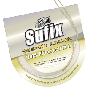 Sufix fluorocarbon fishing line packaging design.