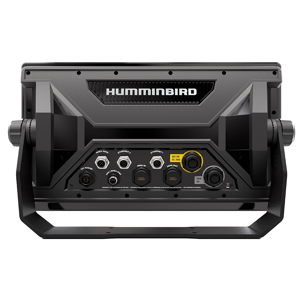 Back view of Humminbird fish finder device.