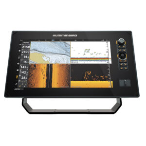 Humminbird fish finder with sonar display screen.