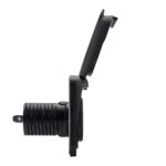 Side view of black car accessory plug.