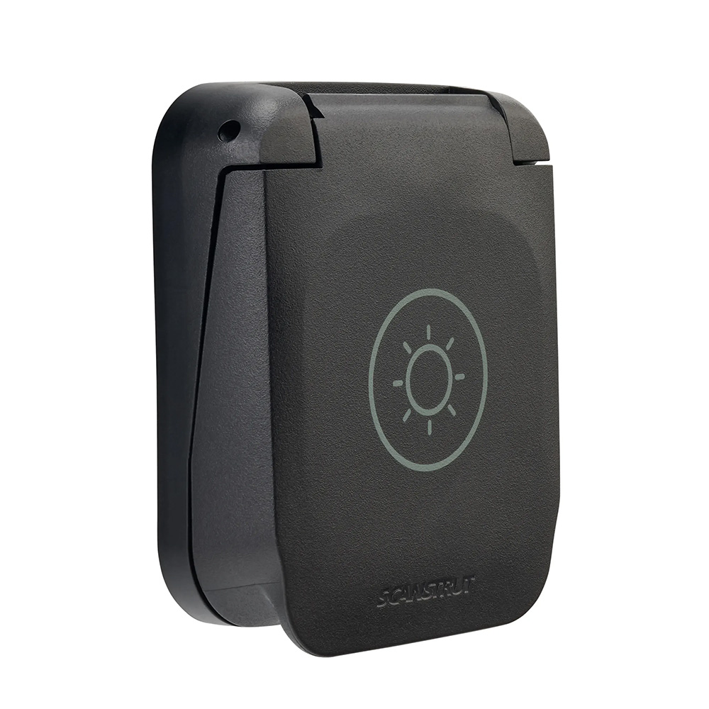 Black Scansturt waterproof outdoor electrical enclosure