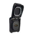 Waterproof electrical socket with open cover