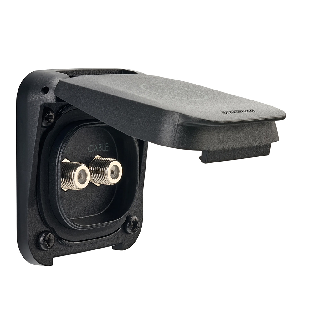 RV CATV socket with protective cover