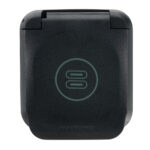 Black waterproof USB socket cover.