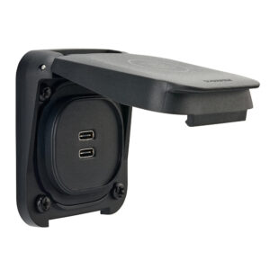 Weatherproof USB-C wall outlet with protective cover