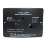 Marine carbon monoxide alarm with safety instructions.