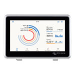 Energy monitor displaying power and resource levels.